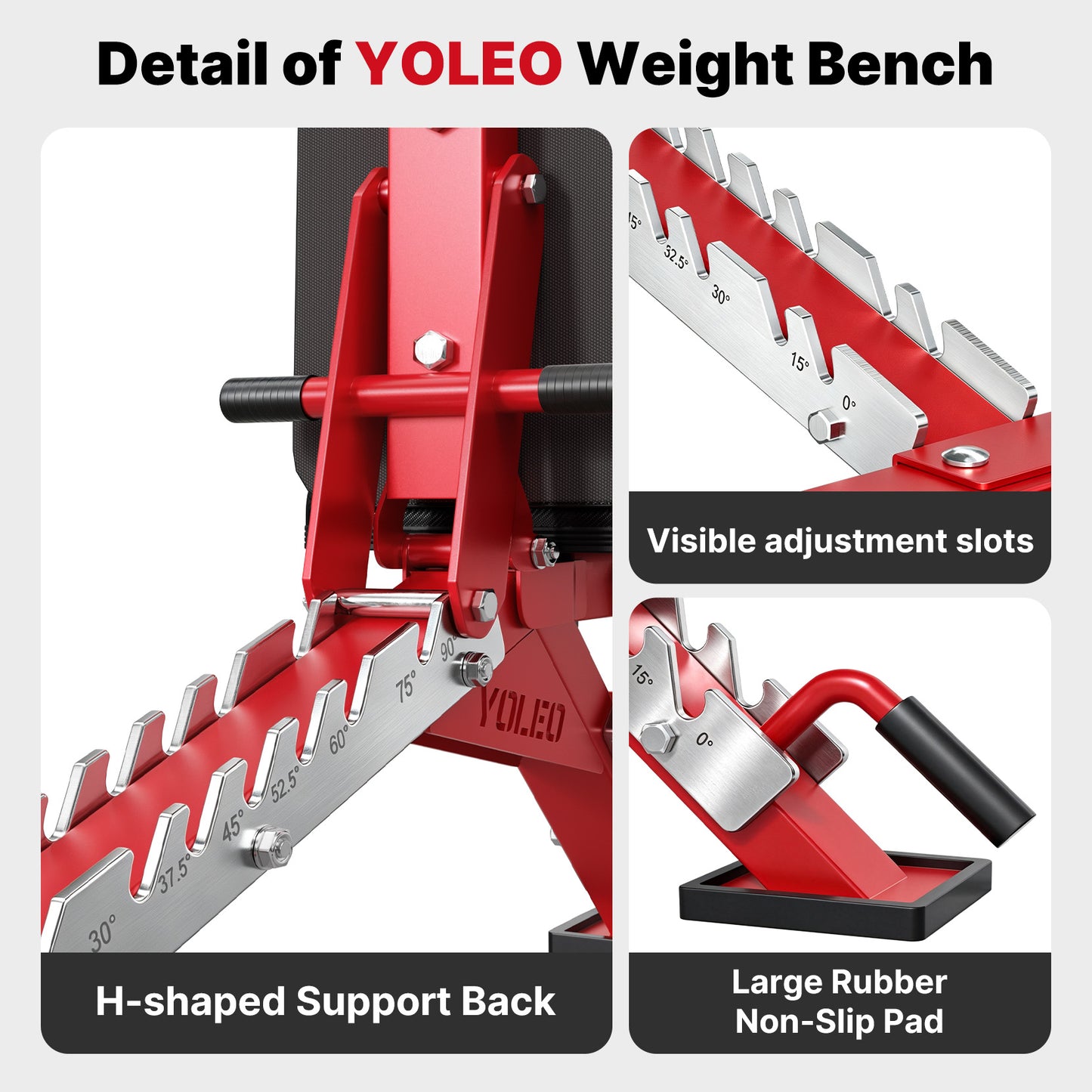YOLEO Commercial Weight Bench, 2315LB ASTM Certified