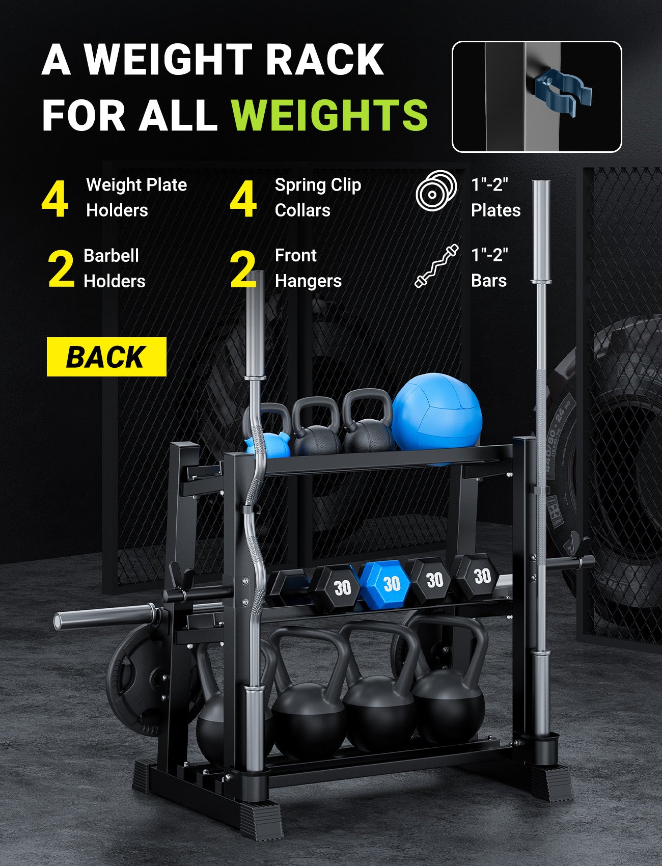 YOLEO Dumbbell Rack, Adjustable & Compact Weight Rack for Dumbbell, Kettlebell, Barbell, Heavy Duty Weight Storage Organizer, Space-Saving Dumbbell Storage Stand Holder for Home Gym - 1100LBS Capacity (Rack Only)