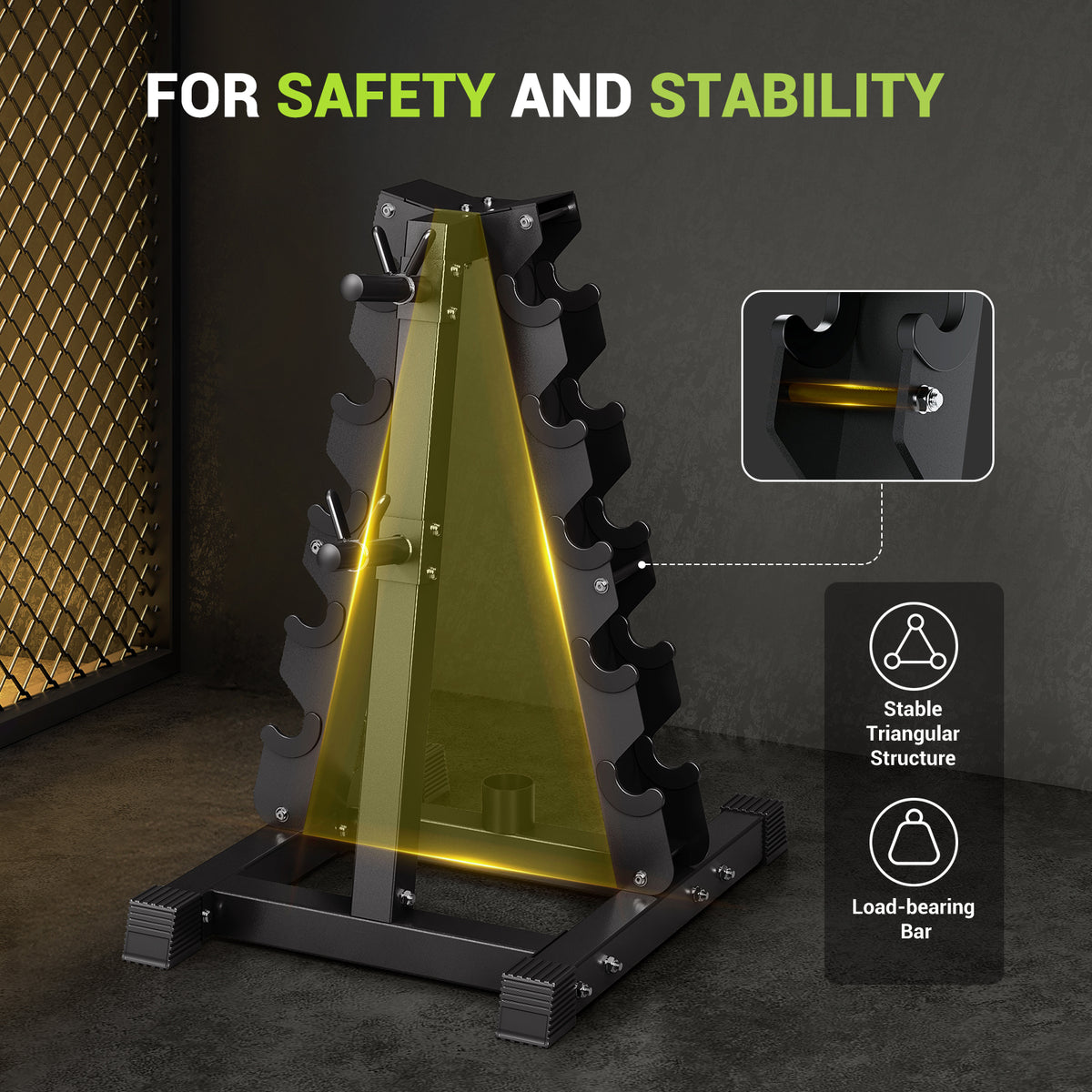 YOLEO Adjustable 3-Tier Dumbbell Rack Stand Only