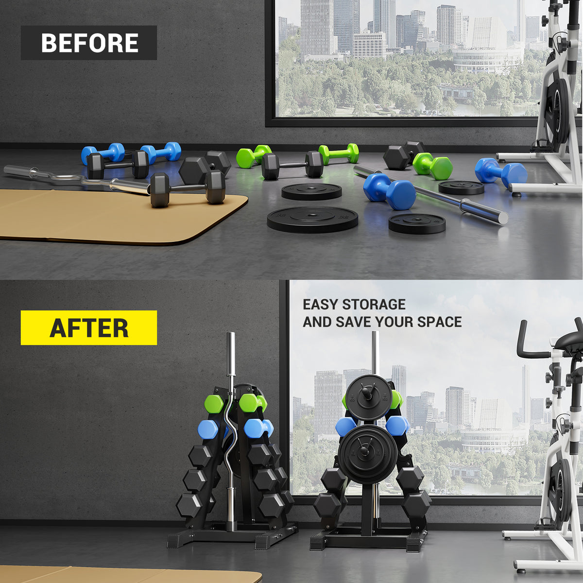 YOLEO Adjustable 3-Tier Dumbbell Rack Stand Only
