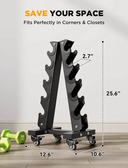 YOLEO Dumbbell Rack, Adjustable & Compact Weight Rack for Dumbbell, Kettlebell, Barbell, Heavy Duty Weight Storage Organizer, Space-Saving Dumbbell Storage Stand Holder for Home Gym - 1100LBS Capacity (Rack Only)