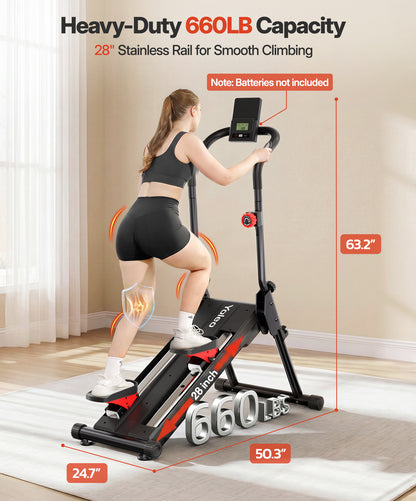 YOLEO Adjustable Resistance Stair Stepper, 3-Mode Folding Stairmaster,660LB