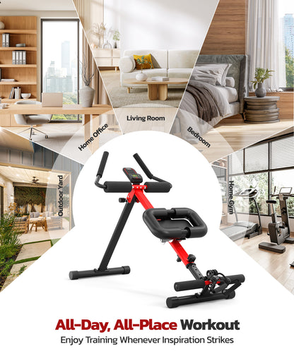 Yoleo 2 in 1 Ab & Rowing Machines for Home, Foldable Ab Workout Equipment, Ab Trainer Machine for Stomach Workout, Ab Crunch Machine with Foam Support,7-Length Adjustable Ab Machine for Home Exercise