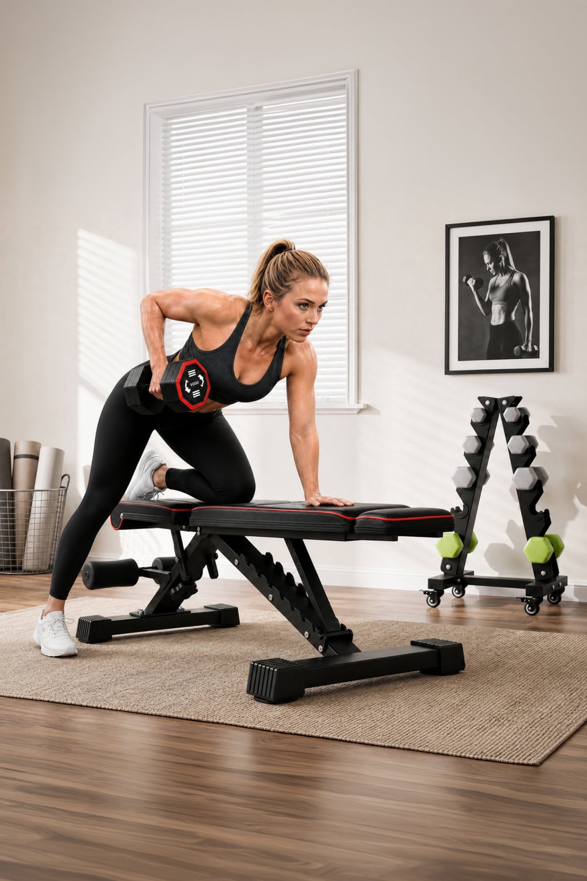 YOLEO Adjustable Weight Bench, ASTM-Certified 827LBS