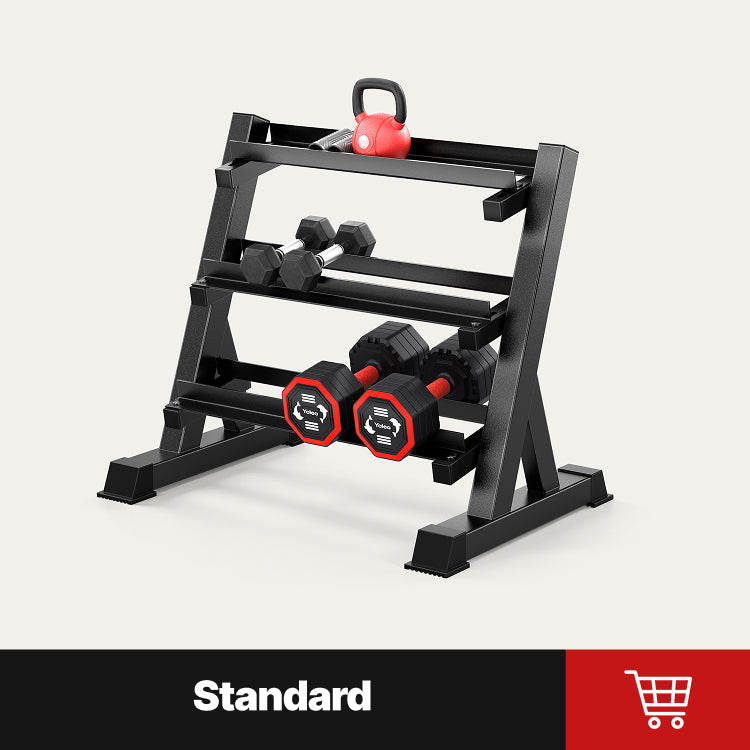 YOLEO Dumbbell Rack, Adjustable & Compact Weight Rack for Dumbbell, Kettlebell, Barbell, Heavy Duty Weight Storage Organizer, Space-Saving Dumbbell Storage Stand Holder for Home Gym - 1100LBS Capacity (Rack Only)