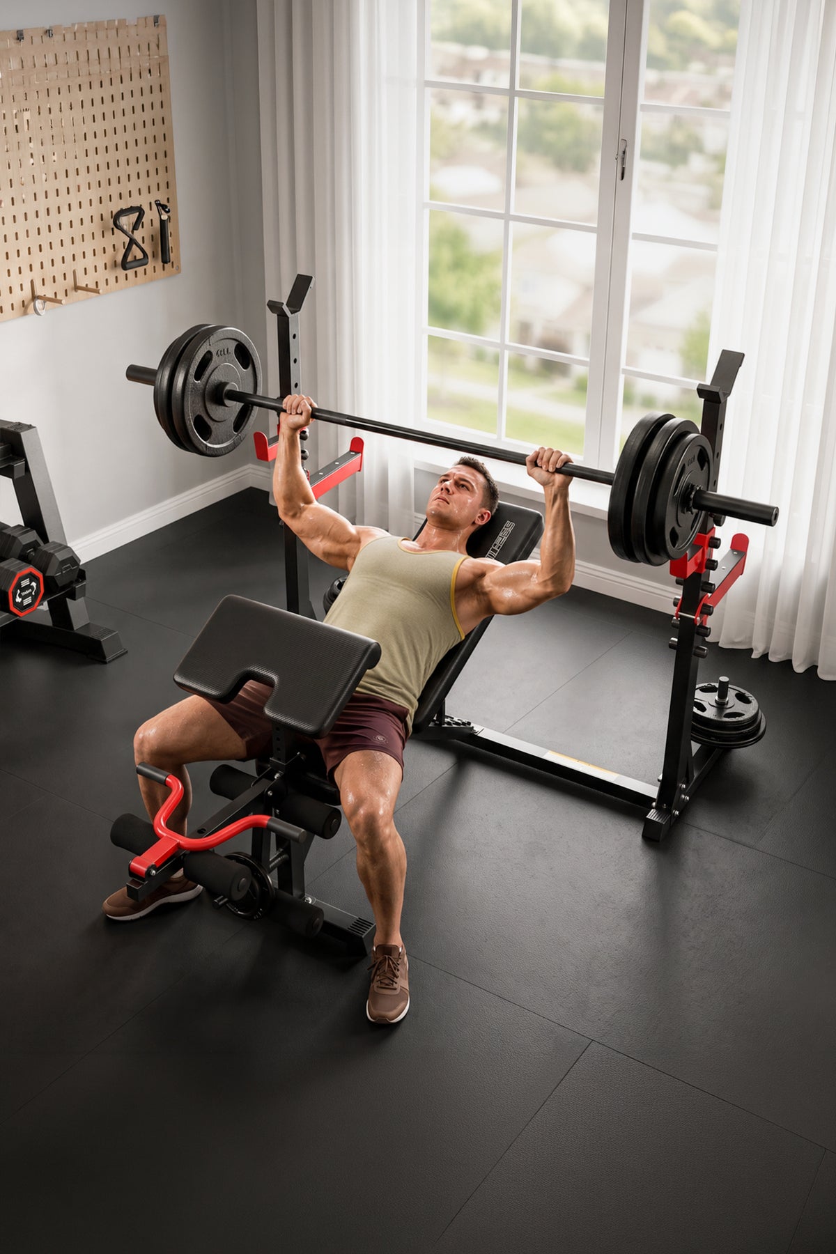 YOLEO Olympic Weight Bench Set, Heavy Duty Bench Press Rack for Home Gym